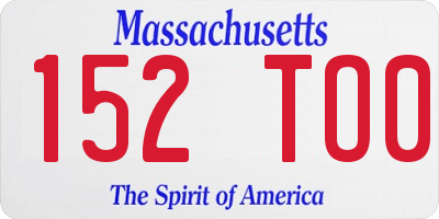 MA license plate 152TO0