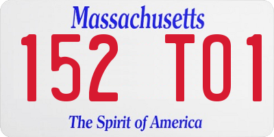 MA license plate 152TO1