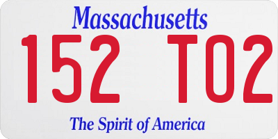 MA license plate 152TO2