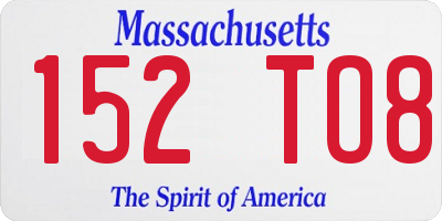 MA license plate 152TO8