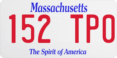MA license plate 152TP0