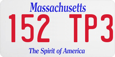 MA license plate 152TP3