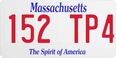 MA license plate 152TP4