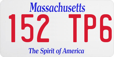 MA license plate 152TP6