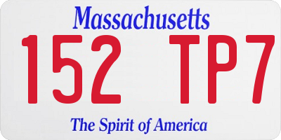 MA license plate 152TP7