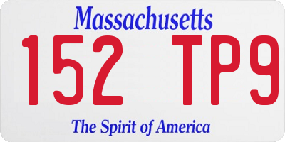 MA license plate 152TP9