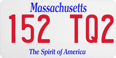 MA license plate 152TQ2