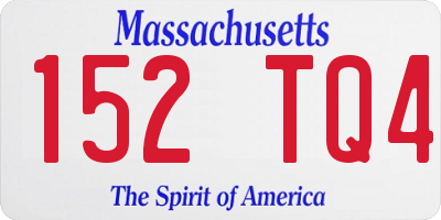 MA license plate 152TQ4