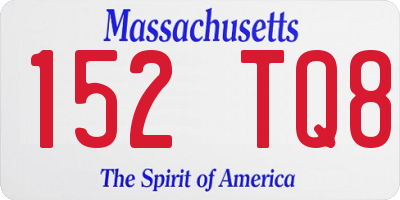 MA license plate 152TQ8