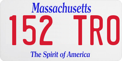MA license plate 152TR0