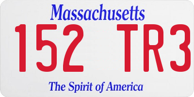MA license plate 152TR3