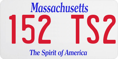 MA license plate 152TS2