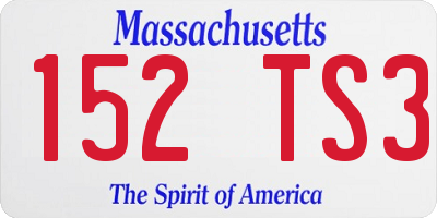 MA license plate 152TS3