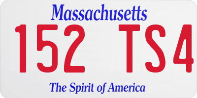 MA license plate 152TS4
