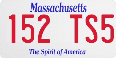 MA license plate 152TS5