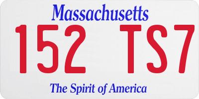 MA license plate 152TS7