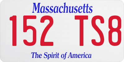 MA license plate 152TS8