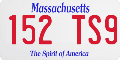 MA license plate 152TS9