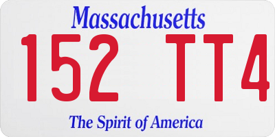 MA license plate 152TT4
