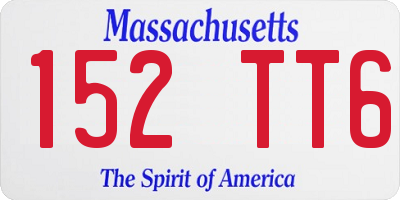 MA license plate 152TT6