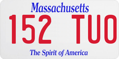 MA license plate 152TU0