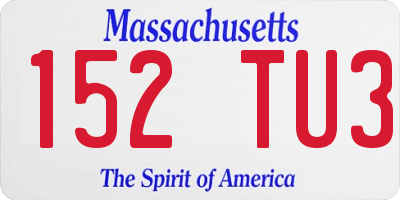 MA license plate 152TU3