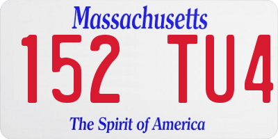 MA license plate 152TU4
