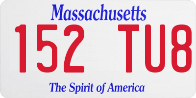 MA license plate 152TU8
