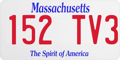 MA license plate 152TV3