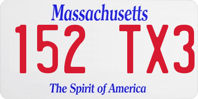 MA license plate 152TX3