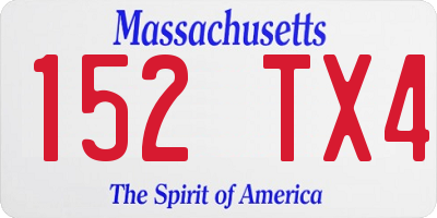 MA license plate 152TX4
