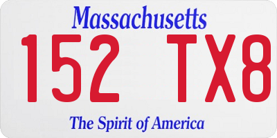 MA license plate 152TX8