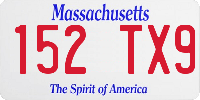 MA license plate 152TX9