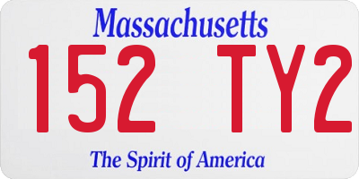 MA license plate 152TY2