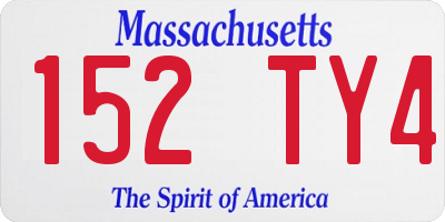 MA license plate 152TY4
