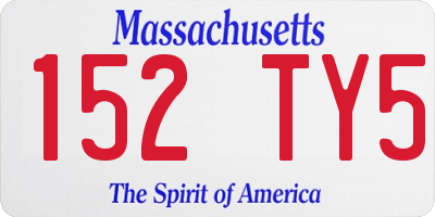 MA license plate 152TY5