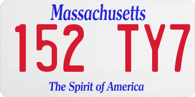 MA license plate 152TY7