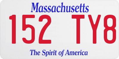 MA license plate 152TY8