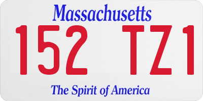 MA license plate 152TZ1