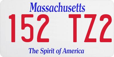 MA license plate 152TZ2