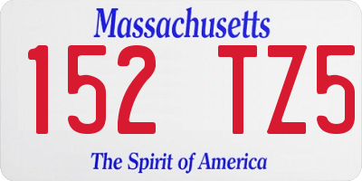 MA license plate 152TZ5