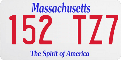 MA license plate 152TZ7
