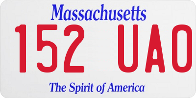 MA license plate 152UA0
