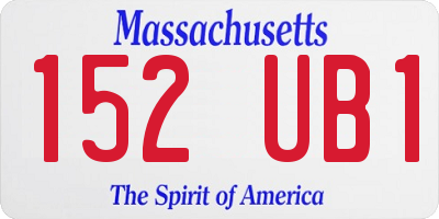 MA license plate 152UB1