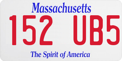 MA license plate 152UB5