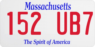 MA license plate 152UB7