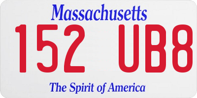 MA license plate 152UB8