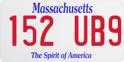 MA license plate 152UB9