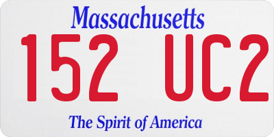 MA license plate 152UC2