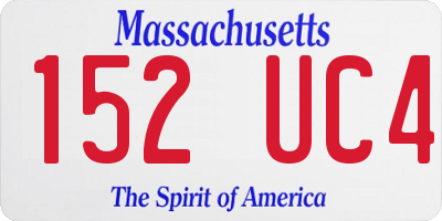MA license plate 152UC4